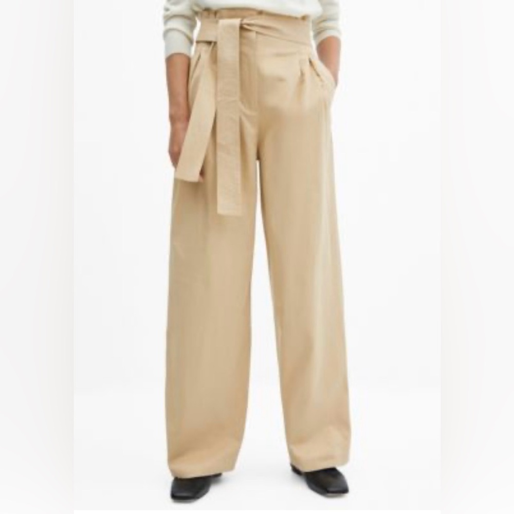 MANGO Women's Belted
Paperbag Trousers